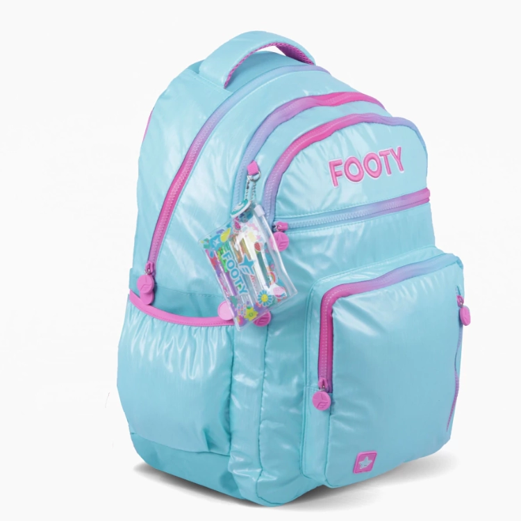 Mochila Escolar Footy 2026 Colorland Celeste 18" Art.F26313